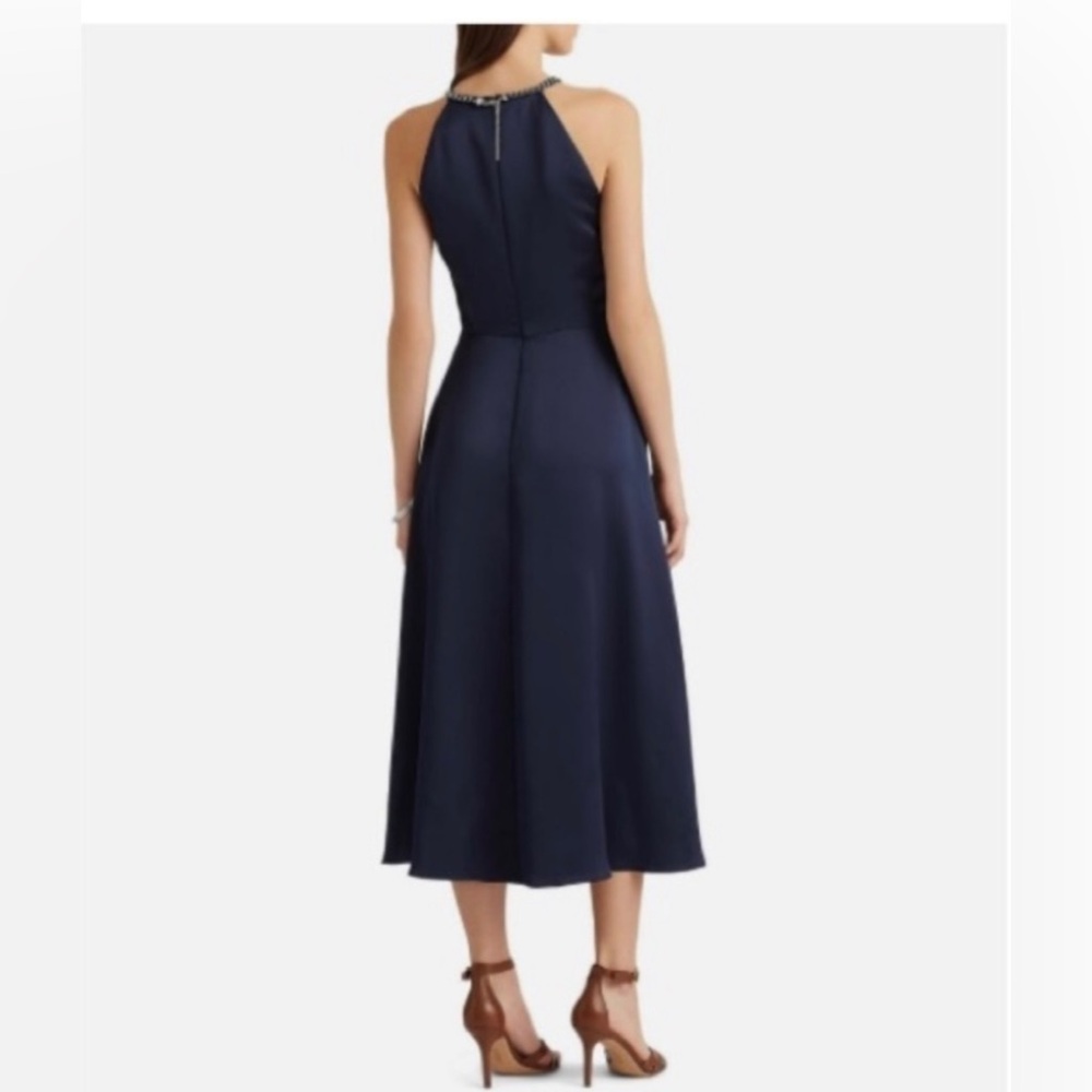 NWT - LAUREN RALPH LAUREN Charmeuse
Chain Halter Dress size 10 - Picture 2 of 5